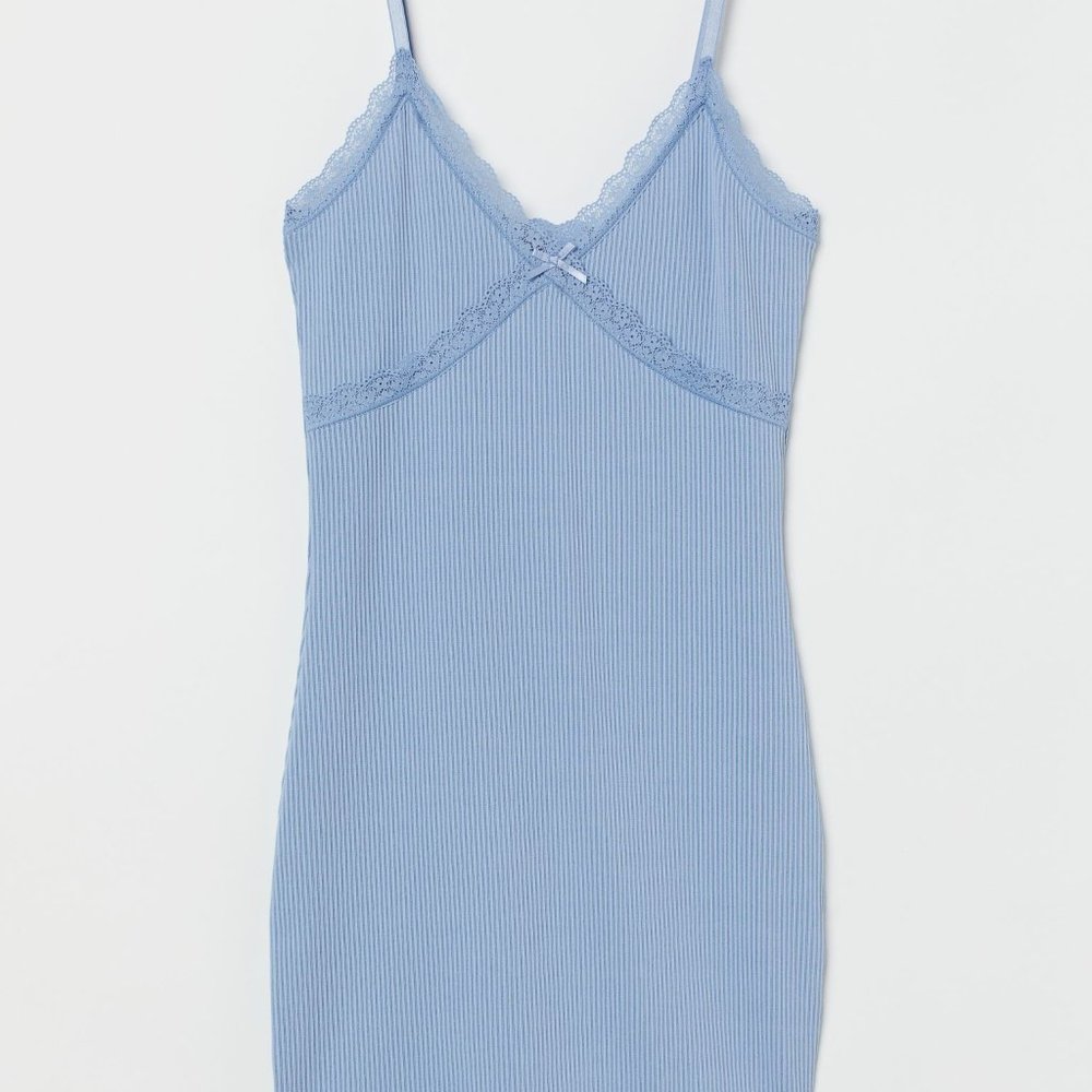 H&M (Divided) Ribbed Lace-Trimmed Dress - Picture 7 of 8